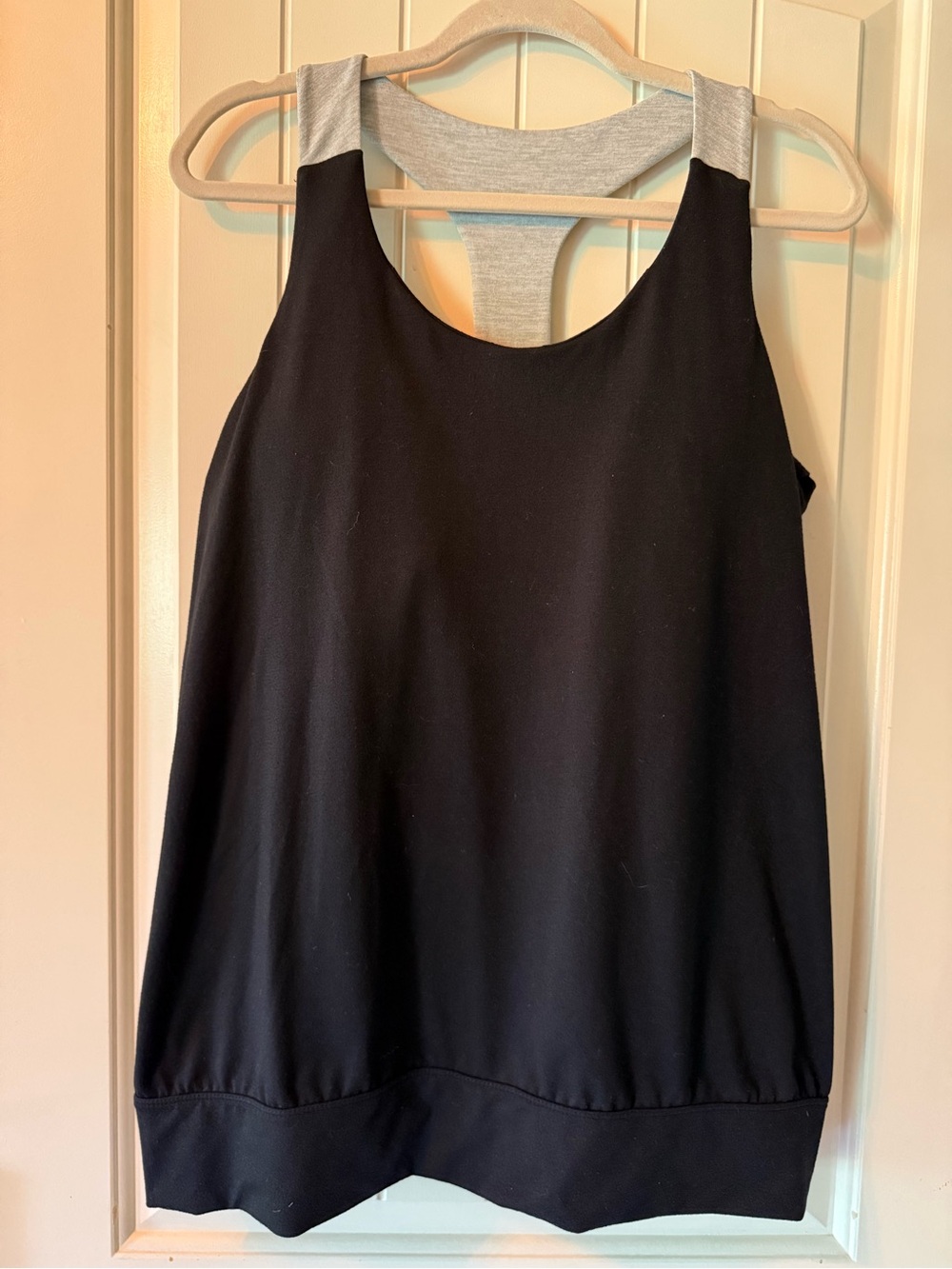 GAIAM Black Tank Top with Light Gray Racerback